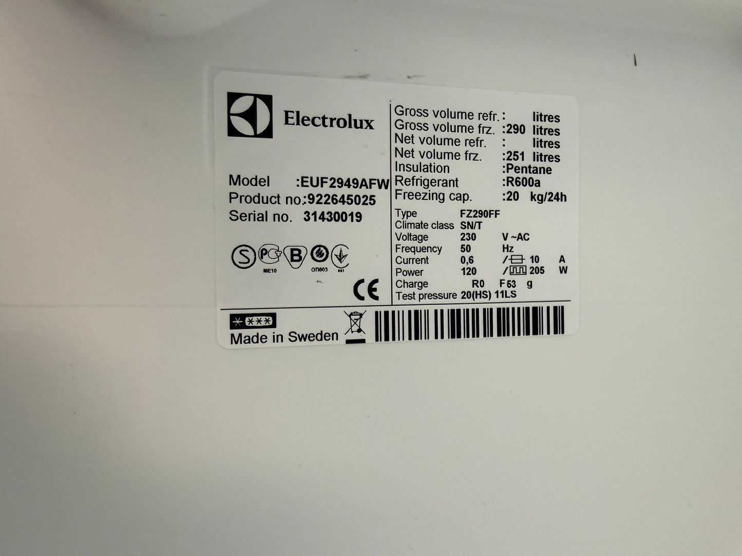 Electrolux kul och frys