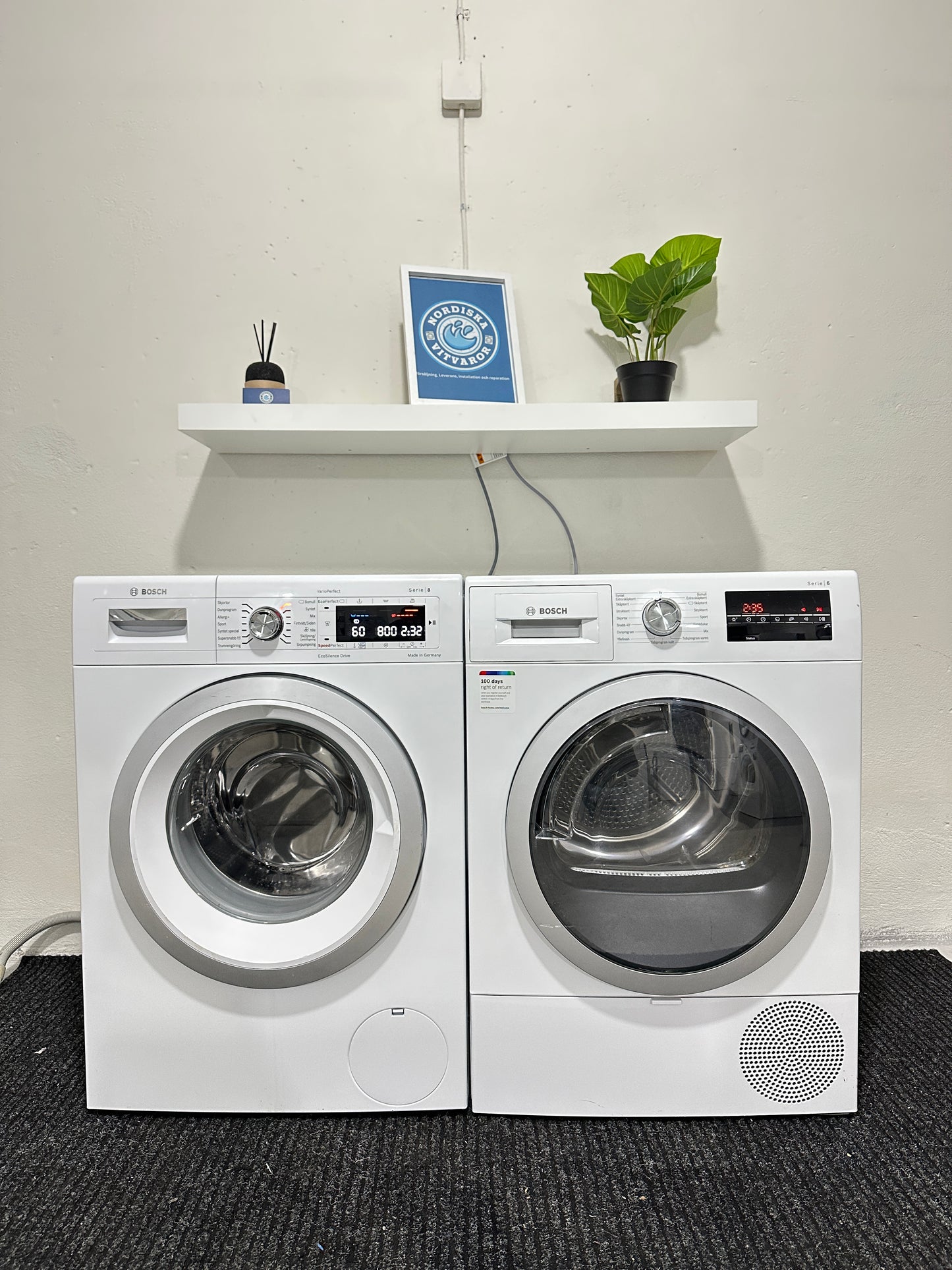 Bosch S8 tvättmaskin och S6 torktumlare